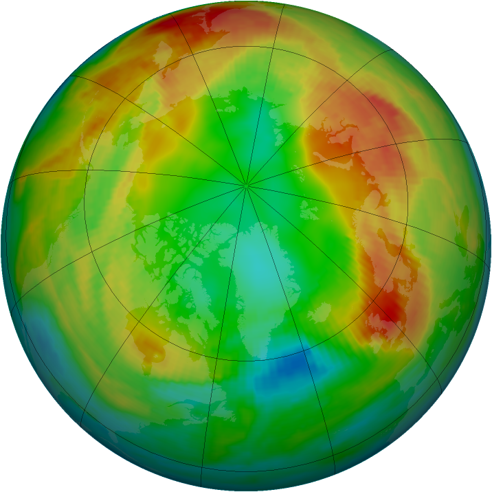 Arctic ozone map for 16 February 2000